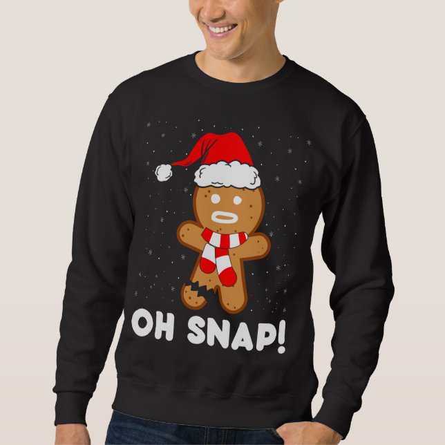 Oh Snap Pepparkaksgubbe Cookie Funny julkoo Lång Ärmad Tröja (Framsida)
