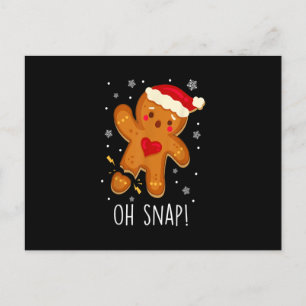 Oh Snap Pepparkaksgubbe-julfamiljen Santa Hat Vykort