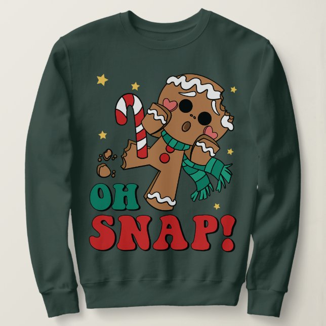 Oh Snap Pepparkaksgubbe Retro God jul Julafton T Shirt (Design framsida)