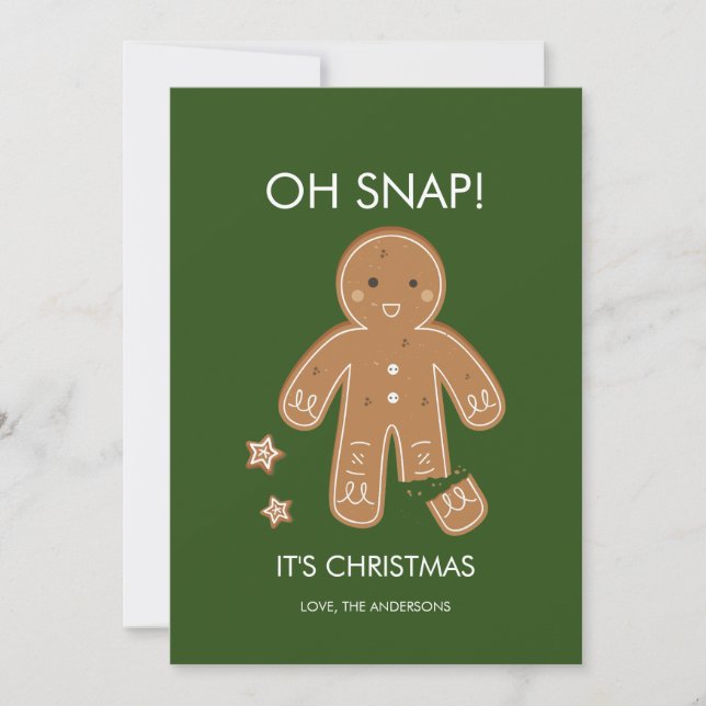 Oh Snap Pepparkaksgubbes Helgdag Card Julkort (Framsida)