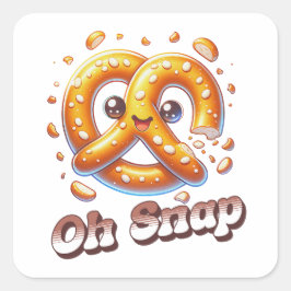 Oh Snap Pretzel Cute Fyrkantigt Klistermärke