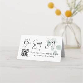 OH SNAP QR-kod Eucalyptus Foltytt bord-kort Placeringskort
