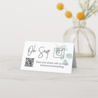 OH SNAP QR-kod Eucalyptus Foltytt bord-kort Placeringskort