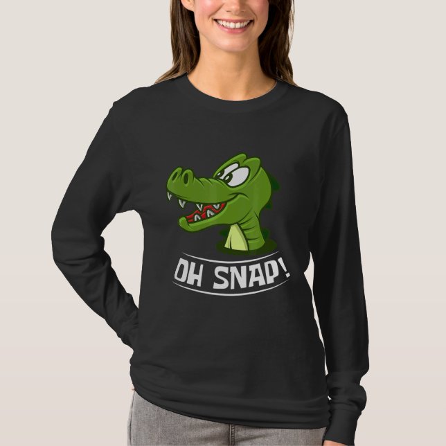 Oh Snap Snged Leg Crokodile Alligator T Shirt (Framsida)