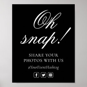 Oh Snap Social Media Chic Modern Bröllop, händelse Poster