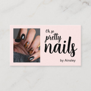 Oh So Pretty Nagelkonst Skript Foto Rosa Visitkort