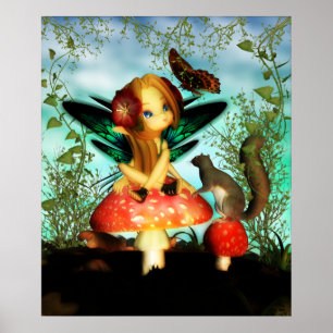 Oh Söt Butterfly - Cutie Butterfly Fairy Poster