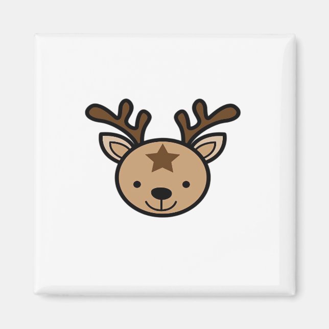 Oh Söt Hjort Minimal Design  Magnet (Framsidan)