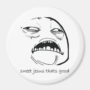 Oh sött Jesus som är bra ursinneansikte Meme Magnet