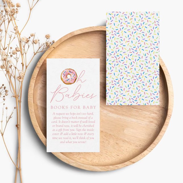 Oh Spädbarn Donut Sprinkle Baby Shower Bok-begäran Tilläggskort (Skapare uppladdad)