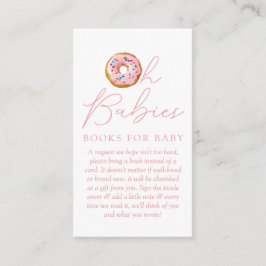 Oh Spädbarn Donut Sprinkle Baby Shower Bok-begäran Tilläggskort