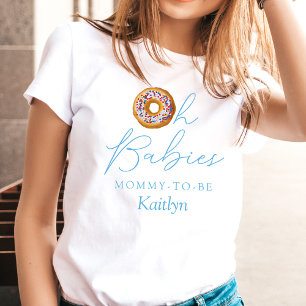 Oh Spädbarn Donut Sprinkle Twin Boys Baby Shower T Shirt