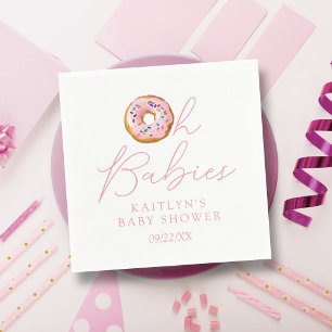 Oh Spädbarn Donut Sprinkle Twin Girls Baby Shower Pappersservett