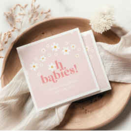 Oh Spädbarn Retro Daisy Rosa boho Baby Shower Pappersservett