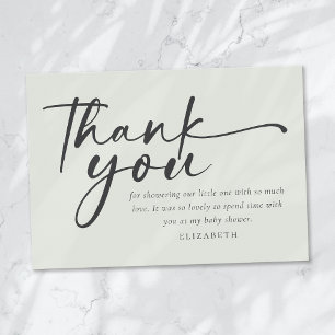 Oh Spädbarn Sage Grönt minimalist Baby Shower Tack Kort