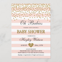 Oh Spädbarn Twin Girls Rosa Guld Baby Shower