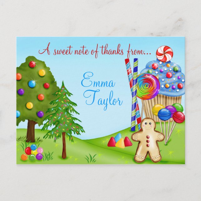 Oh Sweet Candy Land Muffinss and Lollipops Vykort (Framsida)