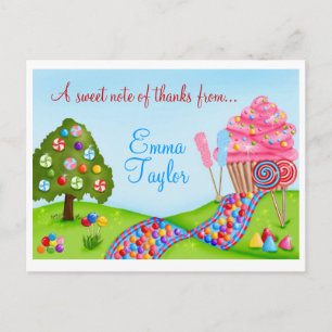 Oh Sweet Candy Land Muffinss and Lollipops Vykort