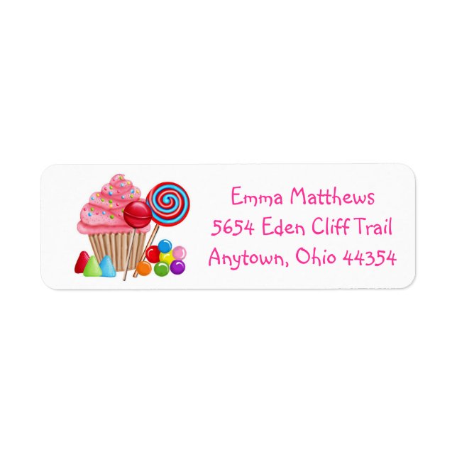 Oh Sweet Candyland Adressetiketters Returadress Etikett (Framsidan)