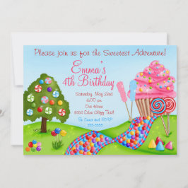 Oh Sweet Candyland Birthday Cupaka Inbjudningar