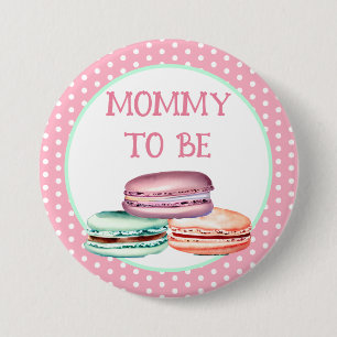 Oh Sweet Flicka Macaron Baby Shower Mamma att vara Knapp