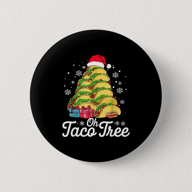 Oh Taco Tree Christmas Cute Xmas Mexican Food Love Knapp (Framsida)