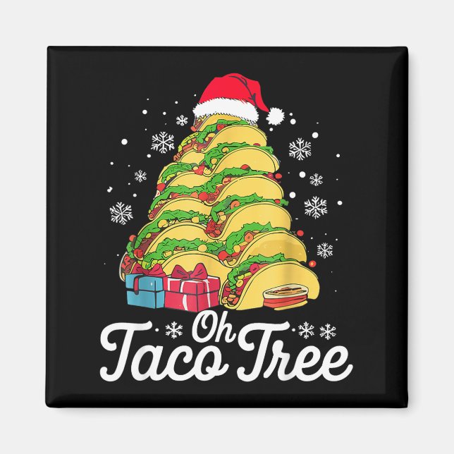 Oh Taco Tree Christmas Cute Xmas Mexican Food Love Magnet (Framsidan)