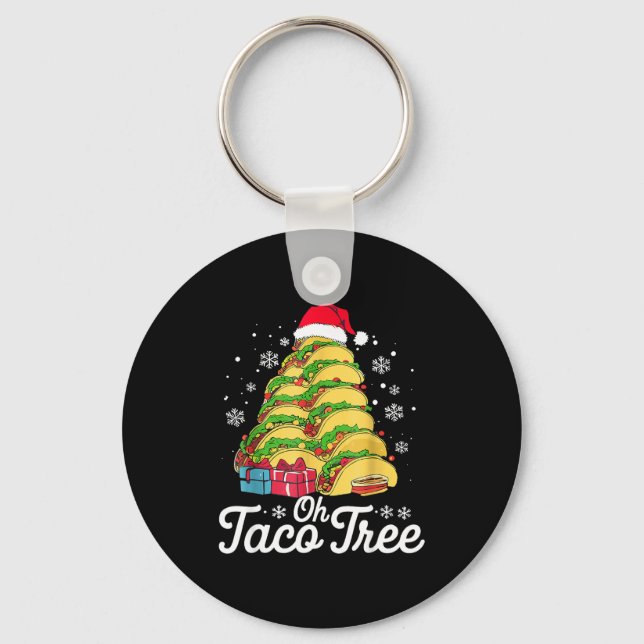 Oh Taco Tree Christmas Cute Xmas Mexican Food Love Nyckelring (Framsida)