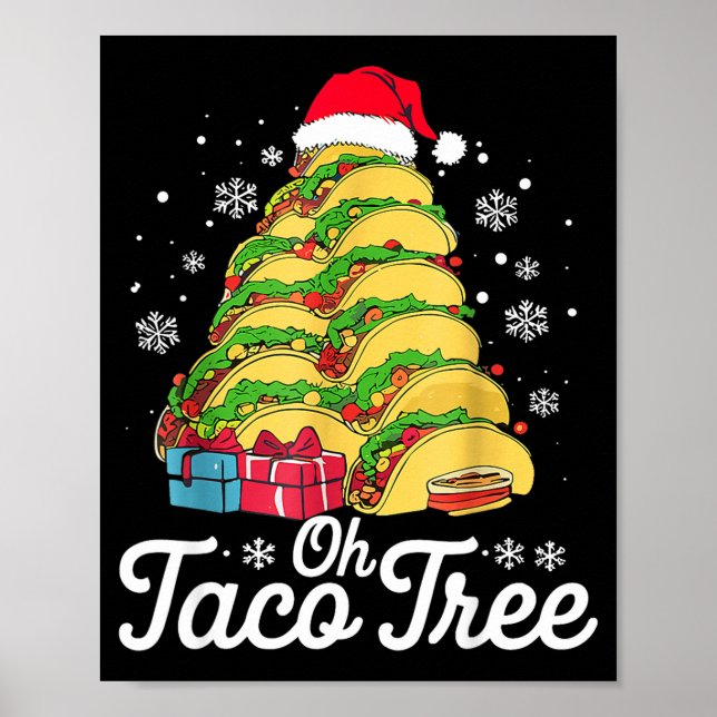 Oh Taco Tree Christmas Cute Xmas Mexican Food Love Poster (Framsidan)