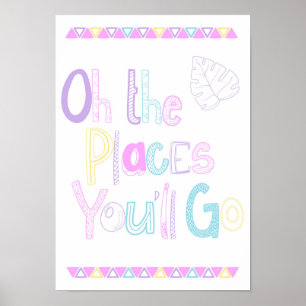 Oh The Places You'll Go barn rum konst affisch