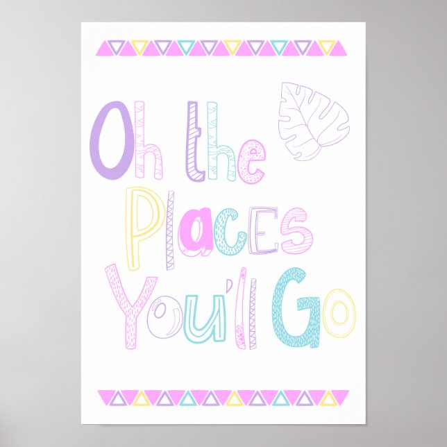 Oh The Places You'll Go barn rum konst affisch (Framsidan)
