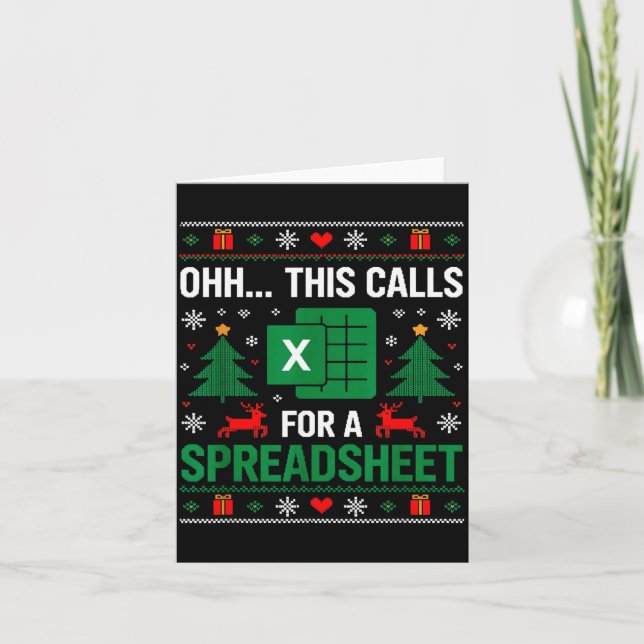 Oh This Calls For A Spreadsheet Christmas  Kort (Framsida)