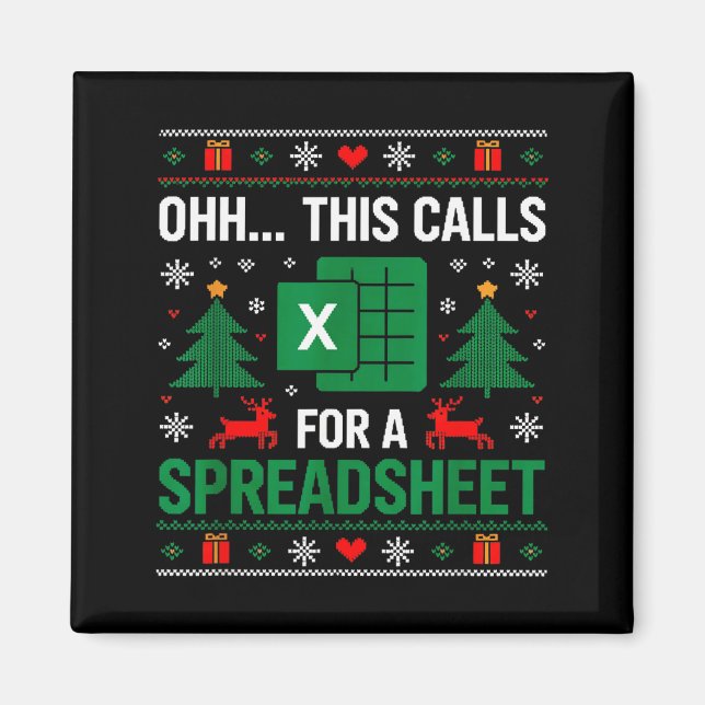 Oh This Calls For A Spreadsheet Christmas  Magnet (Framsidan)