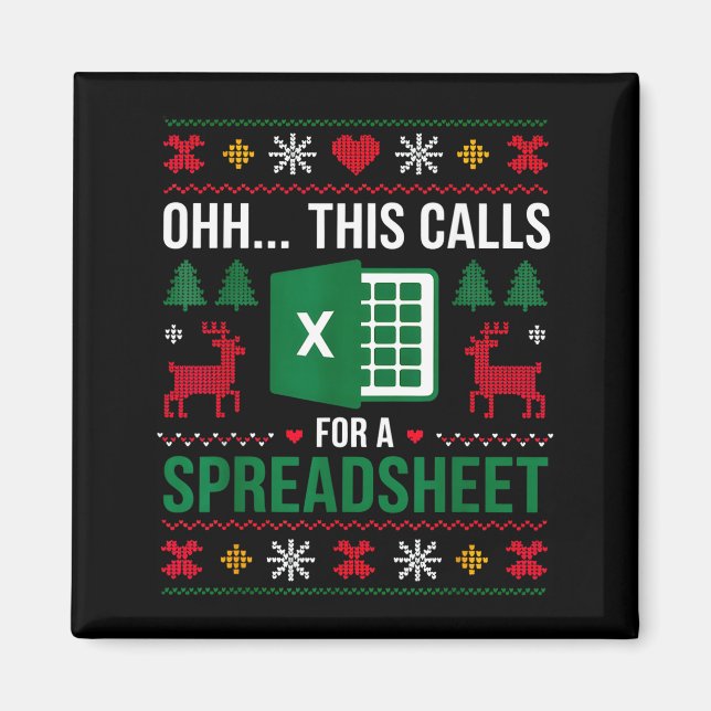 Oh This Calls For A Spreadsheet Christmas  Magnet (Framsidan)