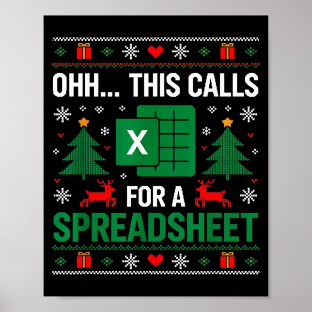 Oh This Calls For A Spreadsheet Christmas  Poster (Framsidan)