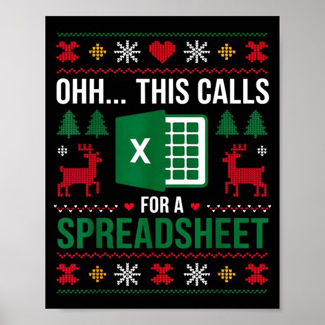 Oh This Calls For A Spreadsheet Christmas  Poster (Framsidan)