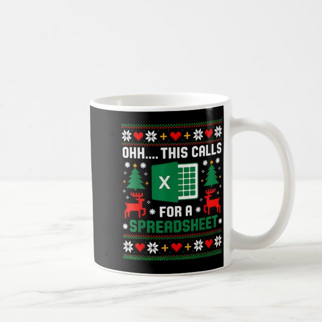 Oh This Calls For A Spreadsheet Christmas Santa Ex Kaffemugg (Höger)