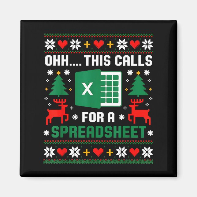 Oh This Calls For A Spreadsheet Christmas Santa Ex Magnet (Framsidan)