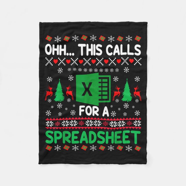 Oh This Calls For A Spreadsheet Christmas Sweater  Fleecefilt (Framsidan)