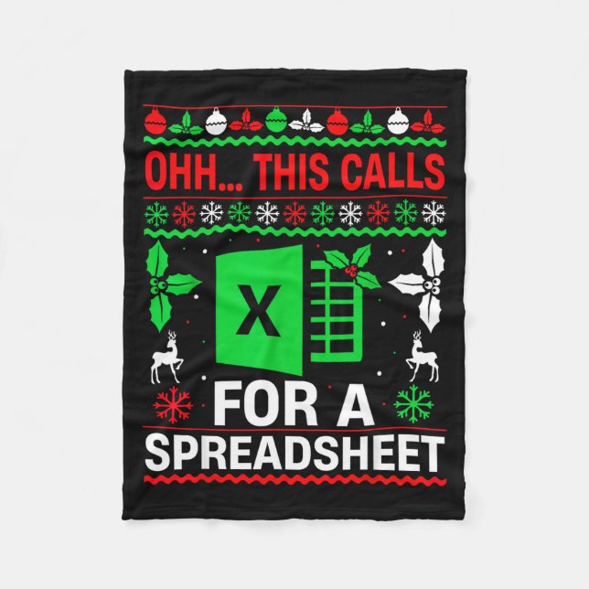 Oh This Calls For A Spreadsheet Christmas Sweater  Fleecefilt (Framsidan)