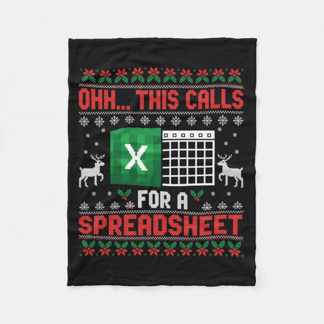 Oh This Calls For A Spreadsheet Christmas Sweater  Fleecefilt (Framsidan)