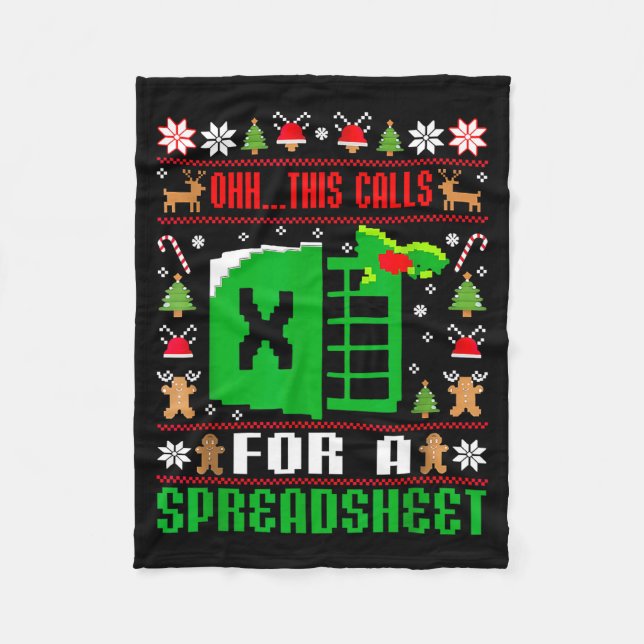 Oh This Calls For A Spreadsheet Christmas Sweater  Fleecefilt (Framsidan)