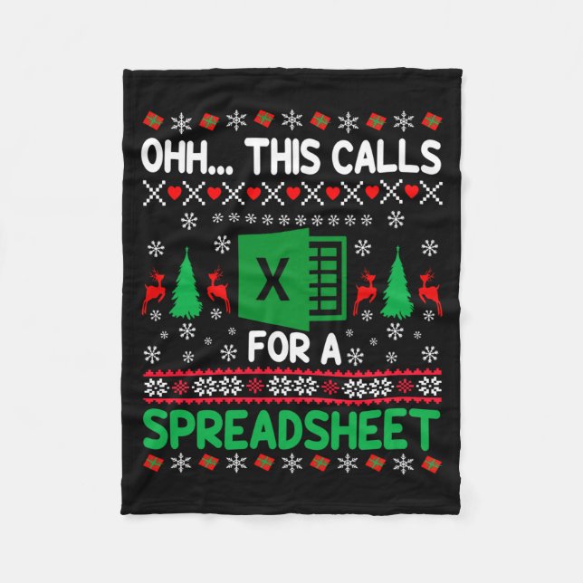 Oh This Calls For A Spreadsheet Christmas Sweater  Fleecefilt (Framsidan)
