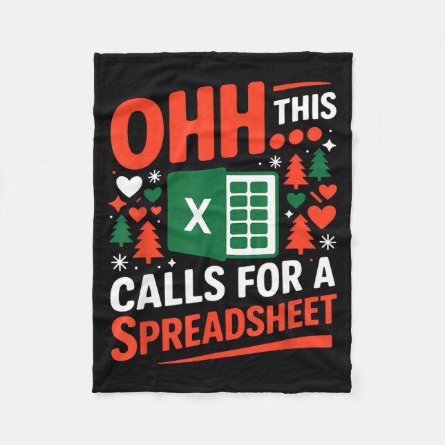 Oh This Calls For A Spreadsheet Christmas Sweater  Fleecefilt (Framsidan)
