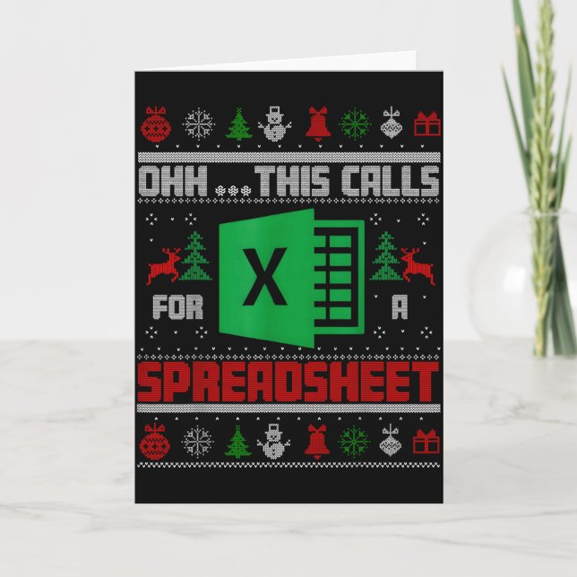 Oh This Calls For A Spreadsheet Christmas Sweater  Kort (Framsida)