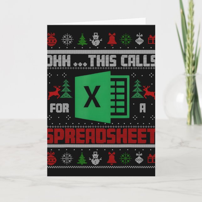 Oh This Calls For A Spreadsheet Christmas Sweater  Kort (Framsida)
