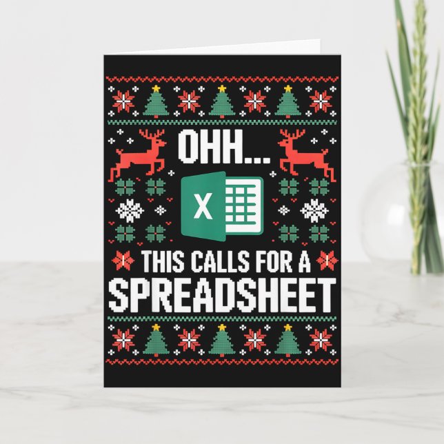 Oh This Calls For A Spreadsheet Christmas Sweater  Kort (Framsida)