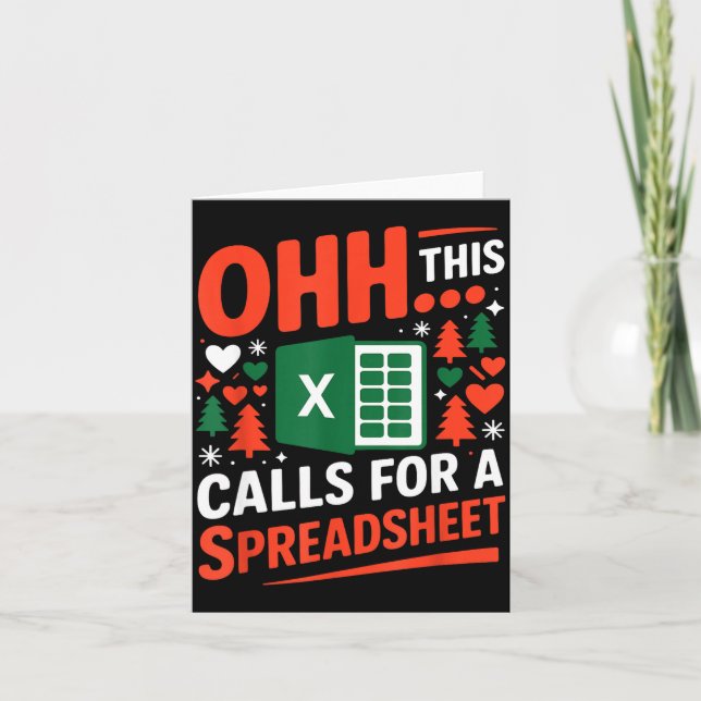Oh This Calls For A Spreadsheet Christmas Sweater  Kort (Framsida)