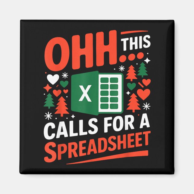 Oh This Calls For A Spreadsheet Christmas Sweater  Magnet (Framsidan)