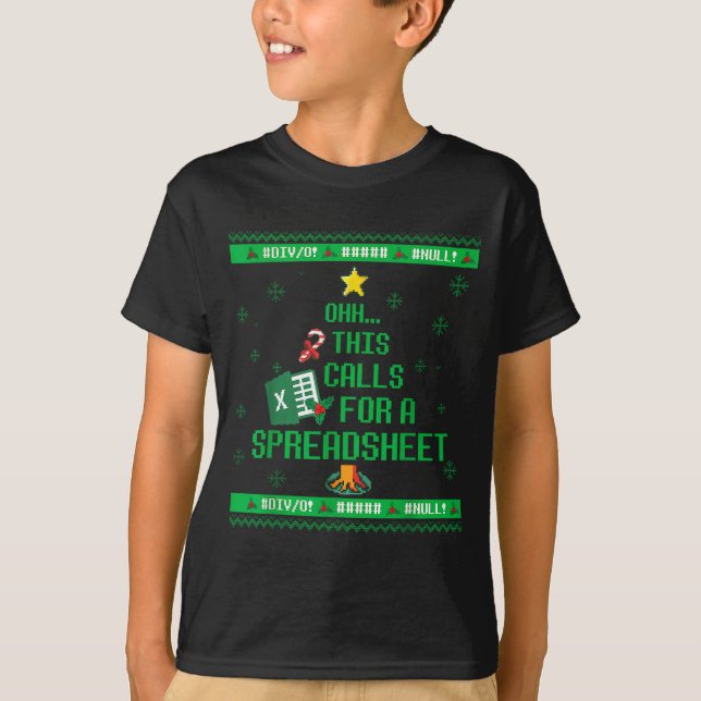 Oh This Calls For A Spreadsheet Christmas Sweater  T Shirt (Framsida)